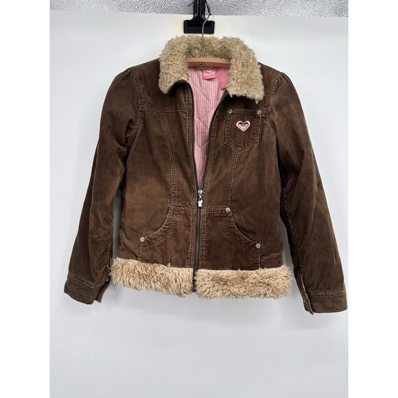 Vintage Roxy Cordoroy  Jacket Girls Large Sherpa Pea Coat Y2K clean good cond XL - Picture 2 of 11